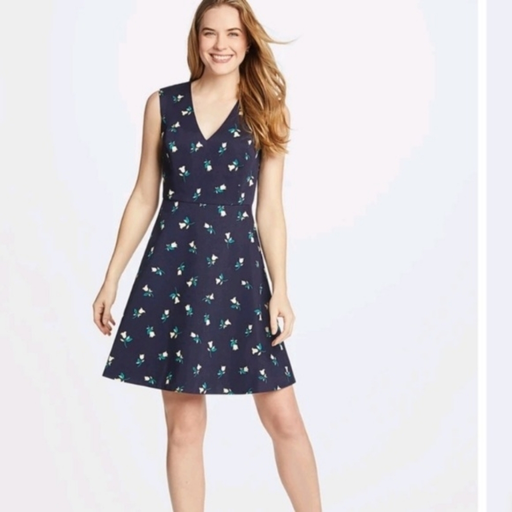 Draper James Navy Floral Mini Dress